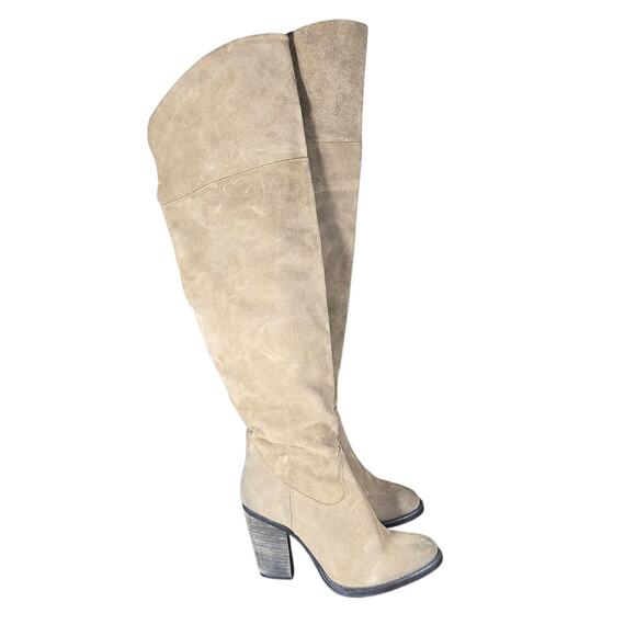 Musse & Cloud Shoes - Musse & Cloud Over The Knee Boots Womens 9-9.5 EU 40 Joyse Suede Leather Heels